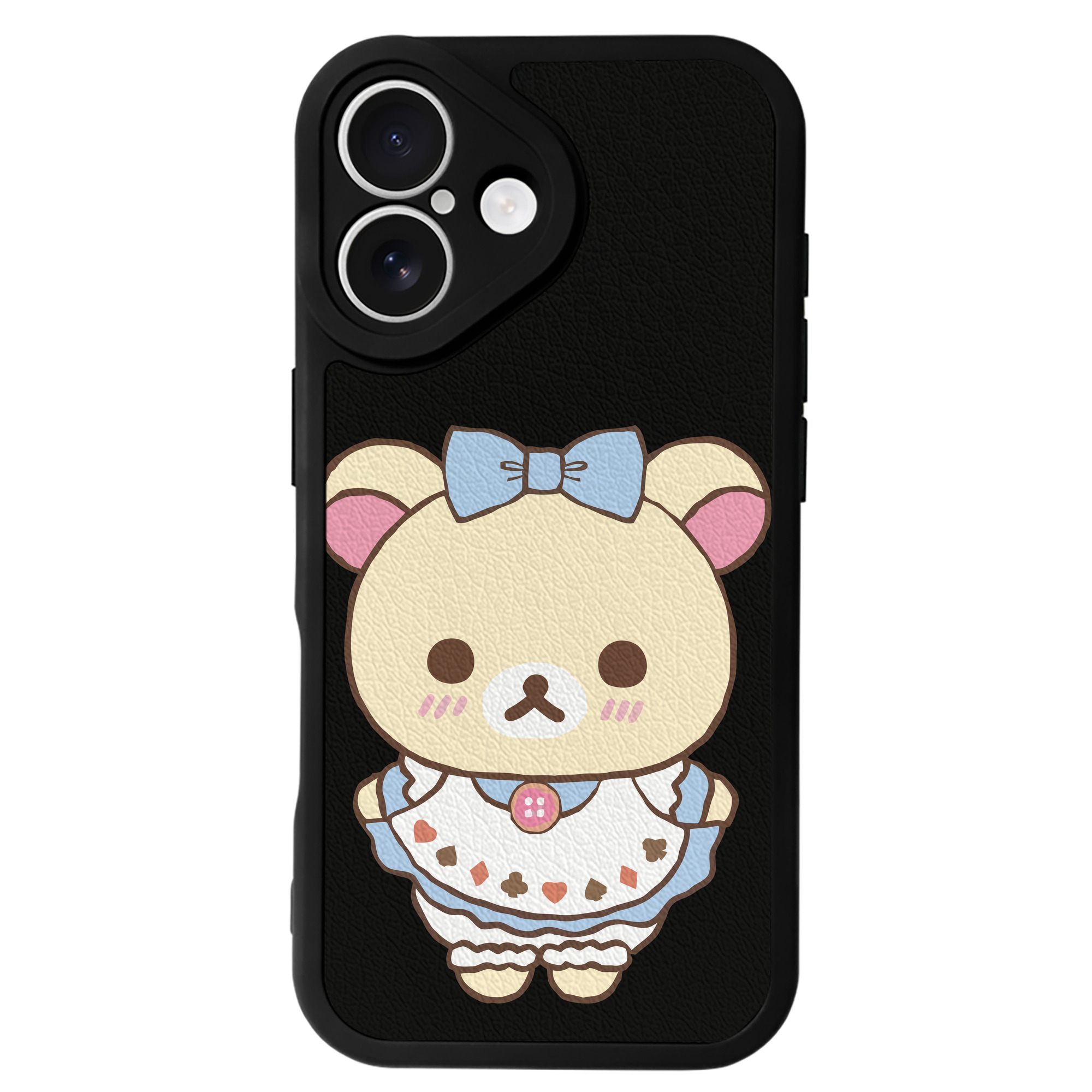 （画像用） リラックマ リラックマ キイロイトリ Rilakkuma Korilakkuma Kiiroitori 【iPhone 16シリーズ対応】シリコンスマホケース（レザー調） 材質：シリコン